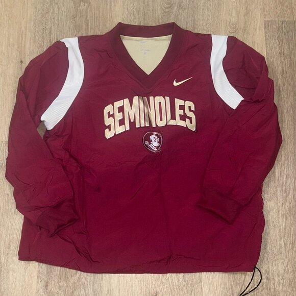FSU Seminoles XL Nike On Field Pullover Weatherproof - Picture 1 of 4